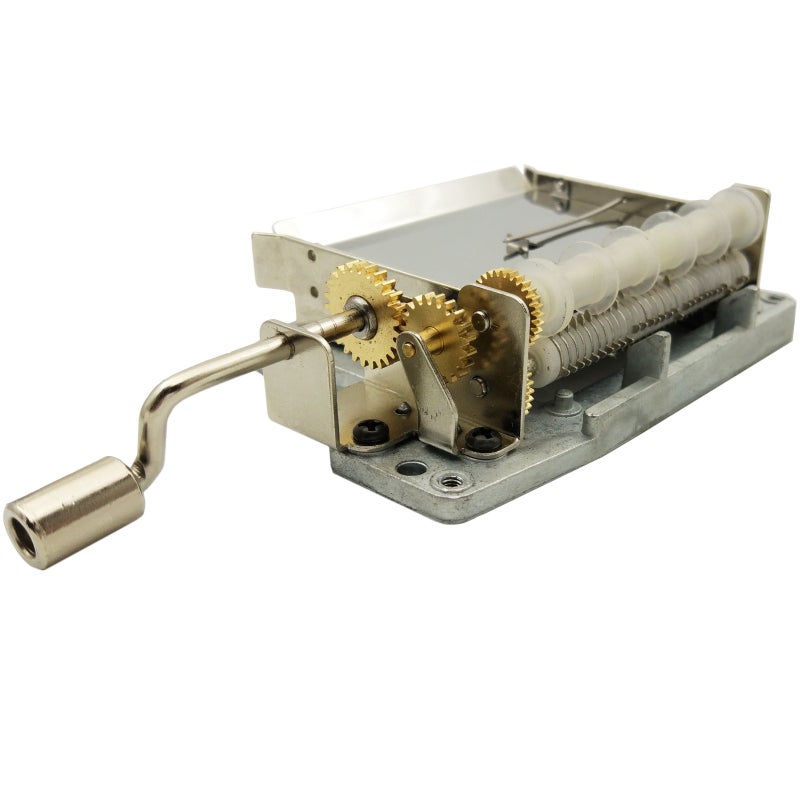 Wingostore 30 Notes Hand Crank Music Box Movement with Copper Gear DIY Make Your Music Tool Kit (30notesMovementCopperGear) - Image 3